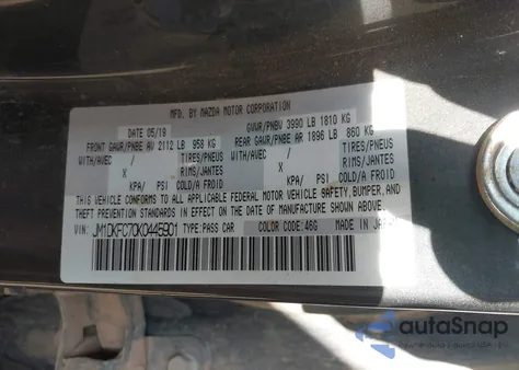 2019 Mazda Cx-3 Touring z USA, uszkodzony, nr VIN JM1DKFC70K0445901